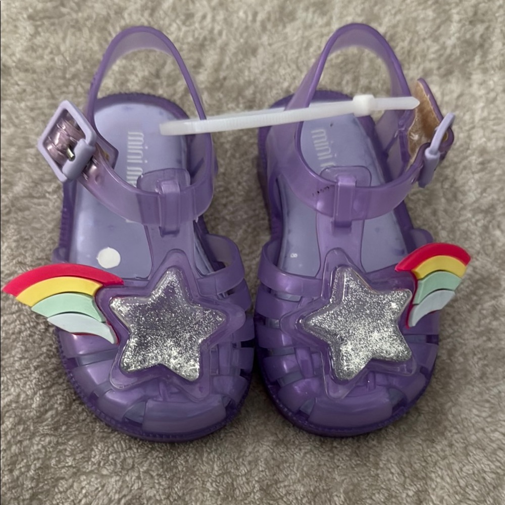 Mini Melissa Purple Kids Sandals with Star Design